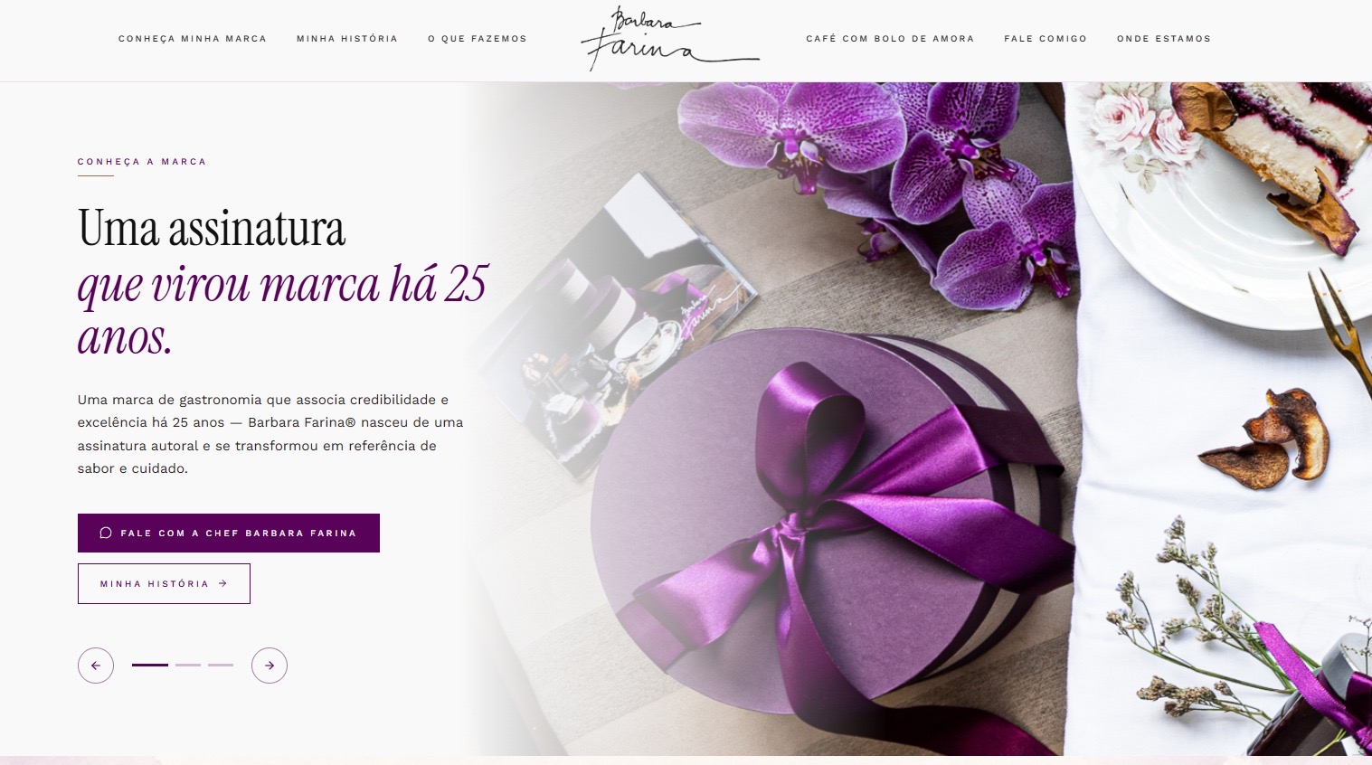 Home do site da Bárbara Farina