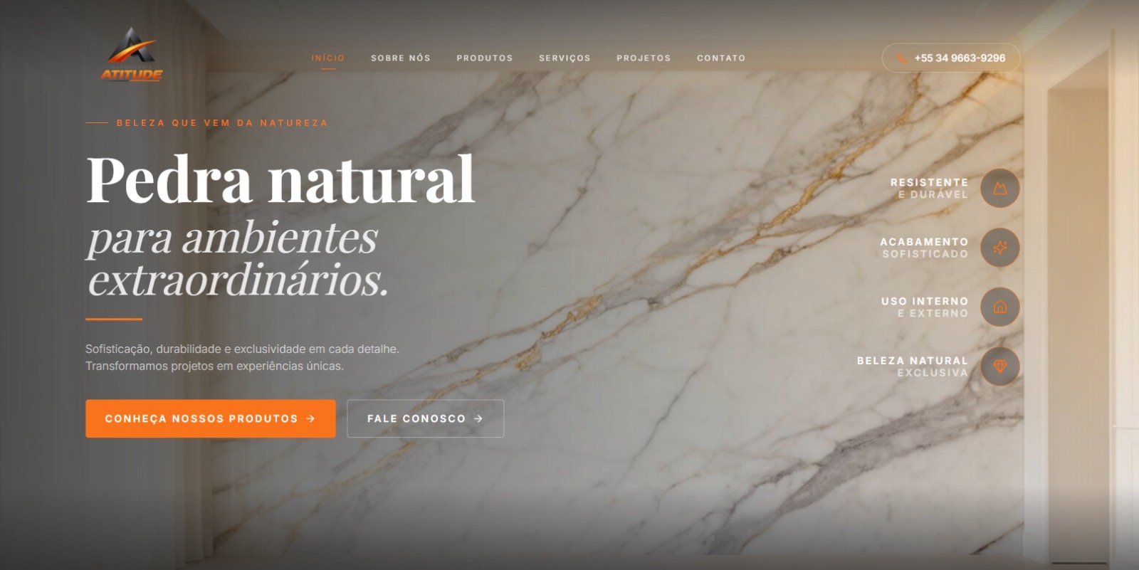 Home do site da Atitude Marmoraria